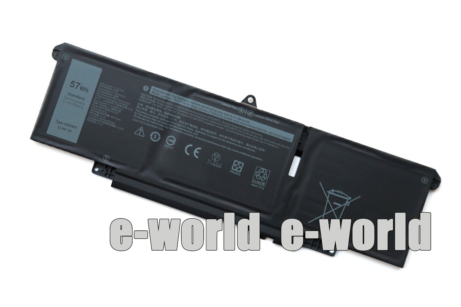 57Wh New 66DWX Battery for Latitude 7340 7440 7640 3ICP6/65/78 0HYH8 0CTJJ6
