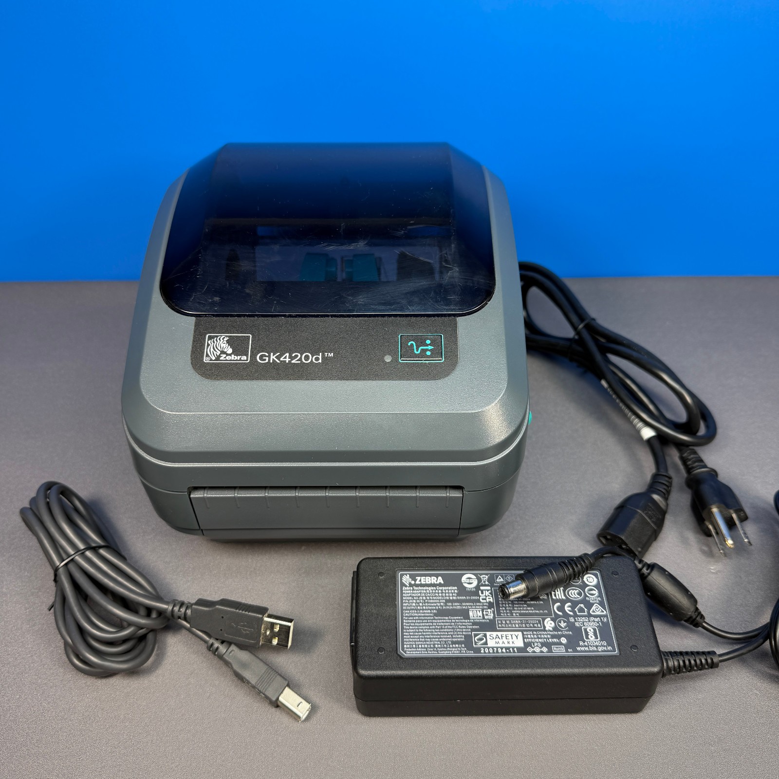 ZEBRA GK420D DIRECT THERMAL LABEL PRINTER BARCODE GRAY 203 DPI USB LAN ETHERNET