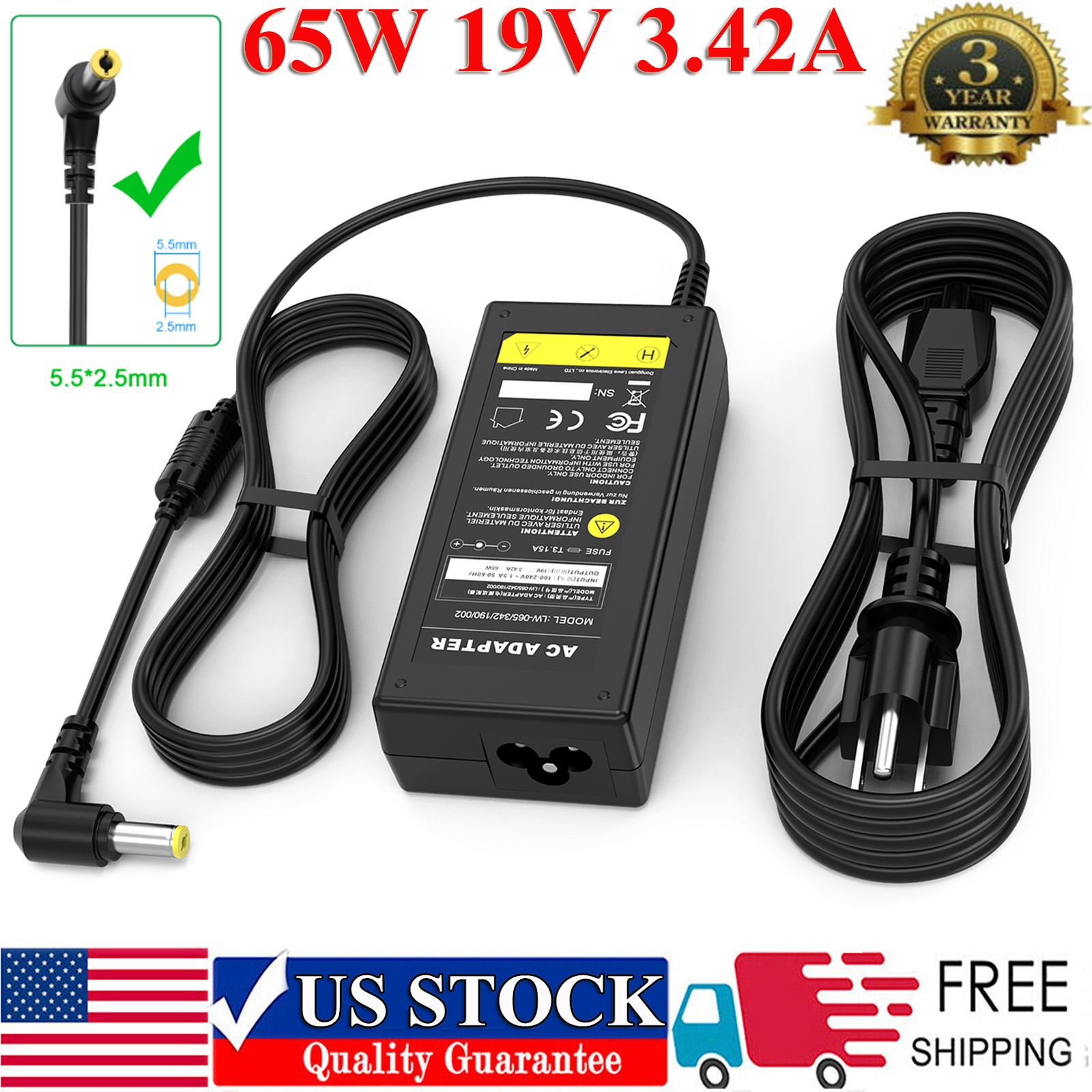 AC Adapter Charger For Dell Inspiron 1000 1200 1300 2200 B120 B130 Power Supply