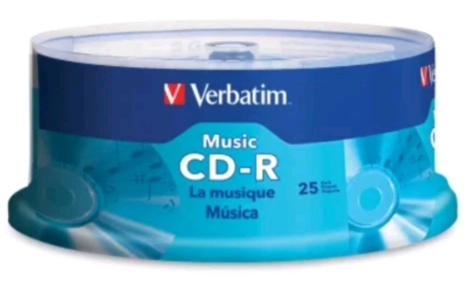 PE Verbatim® 40x 80-Minute CD-R with Branded Surface, 25 Pack