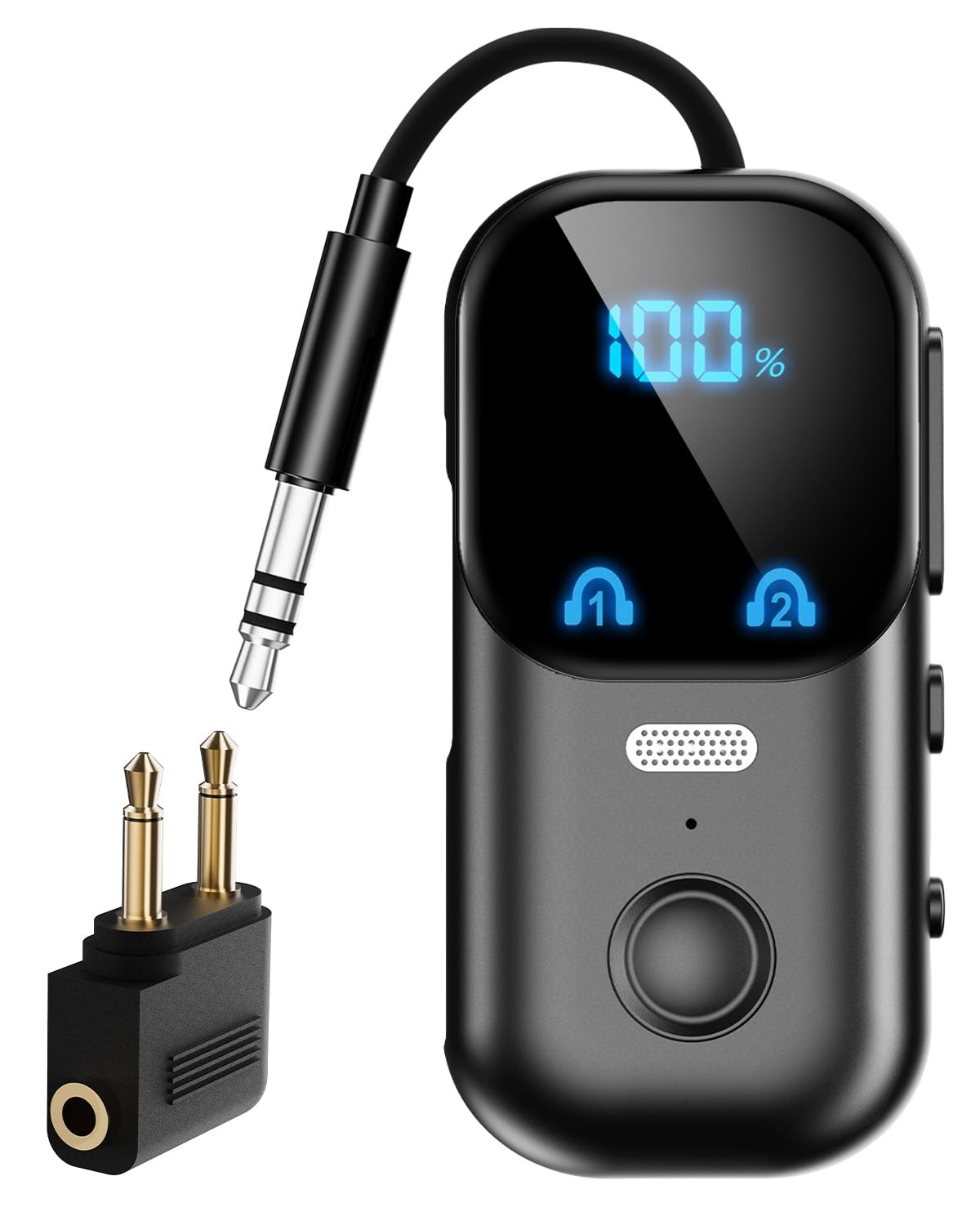 2in1 Bluetooth Transmitter Receiver with 3.5mm AUX for TV/Car/Airplane