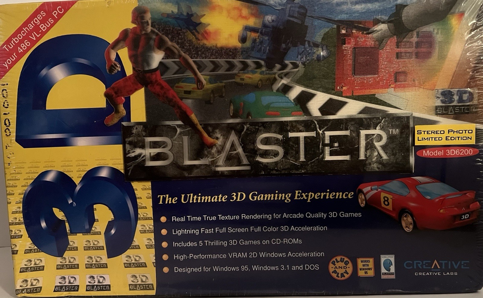 3D Blaster Creative Labs-Turbocharges Your 486 VL-Bus PC-Brand New-Sealed