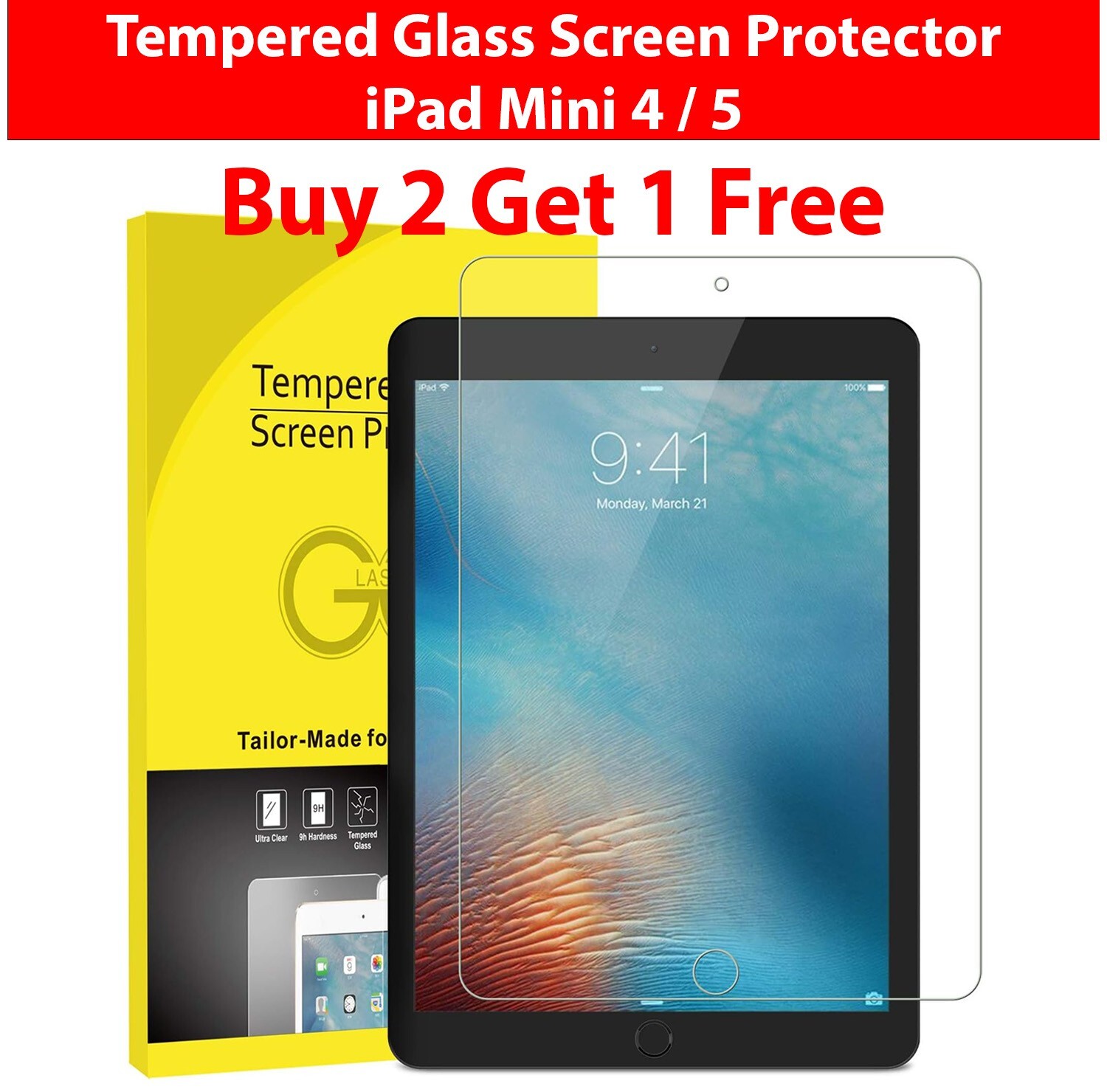 For iPad Mini 4 5 4th / 5th Gen Premium Tempered Glass Screen Protector HD Clear