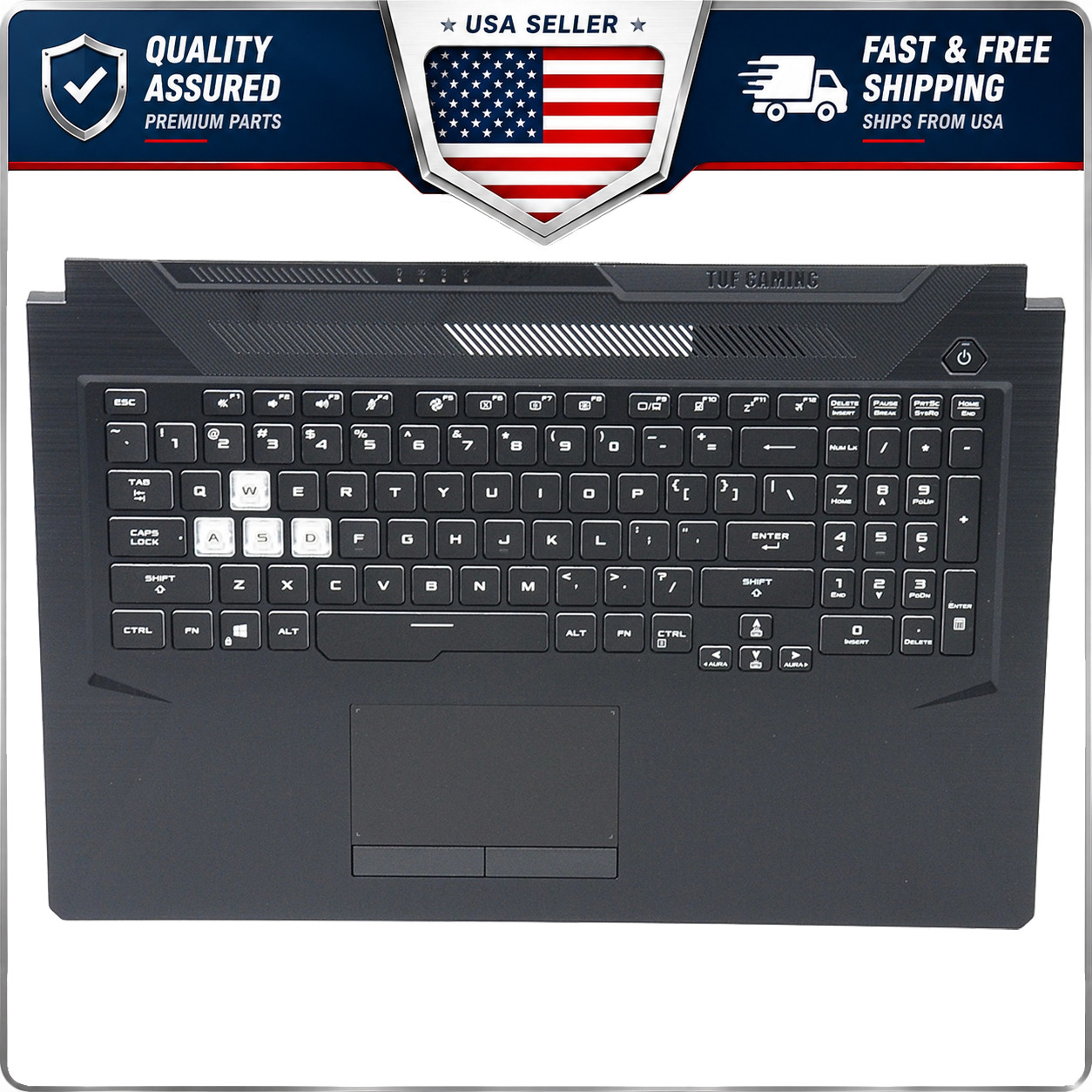 For ASUS TUF F17 FX706HC FX706LI FX706HE US RGB Keyboard Palmrest Touchpad