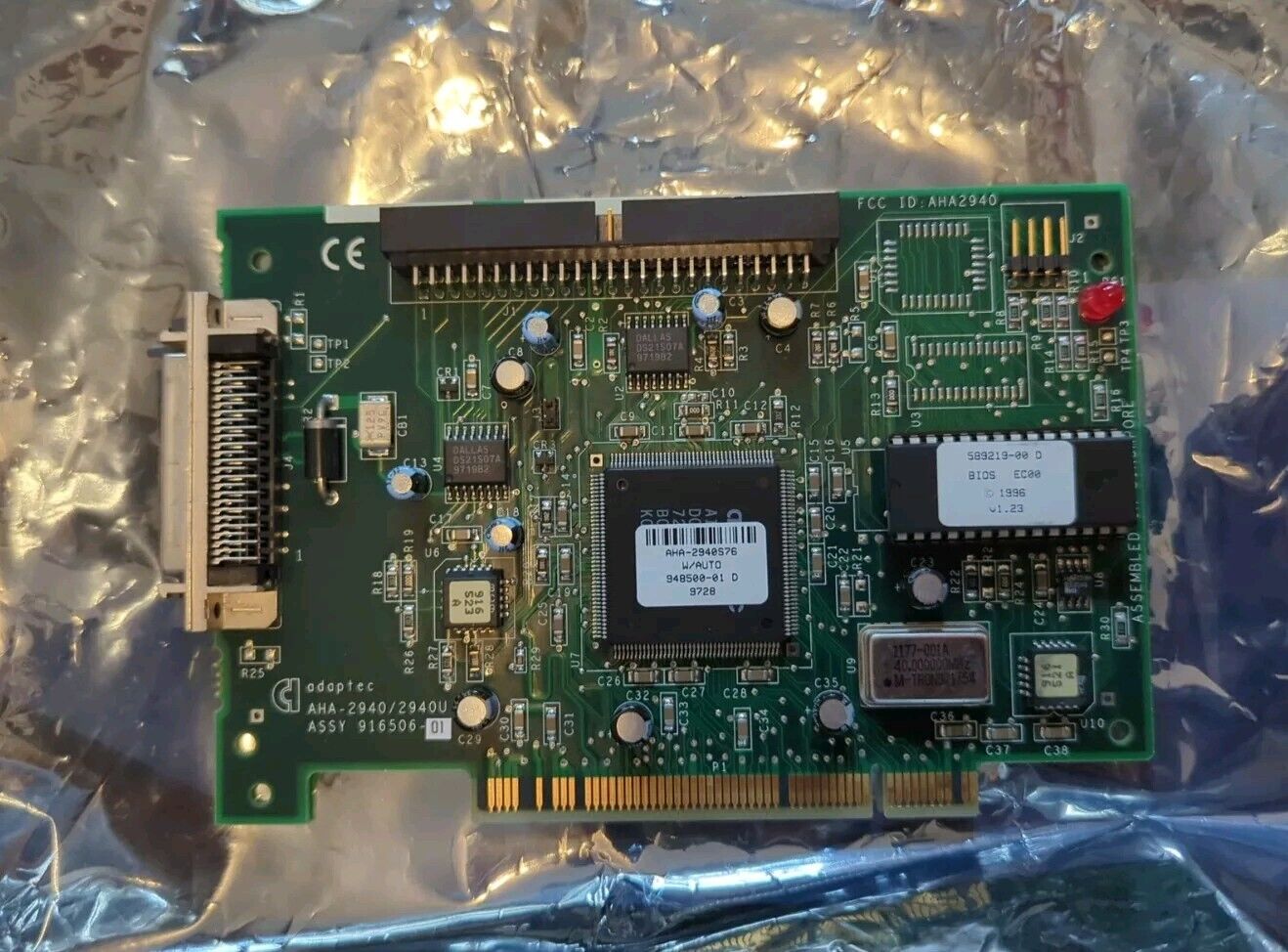 RARE VINTAGE ADAPTEC AHA-2940 2940U SCSI 50 PIN PCI CONTROLLER CARD - PULLS