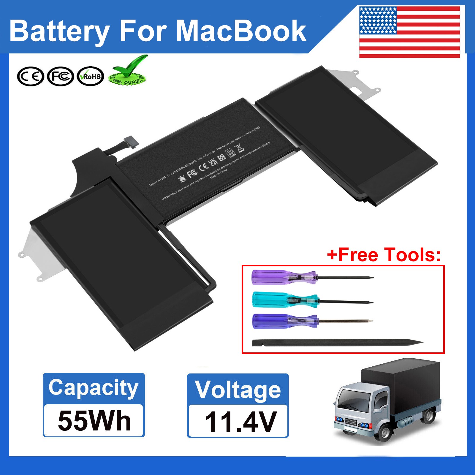 ✅LOT A1965 A1932 Battery For Apple MacBook Air 13''A2179 2018 2019 2020 EMC 3184