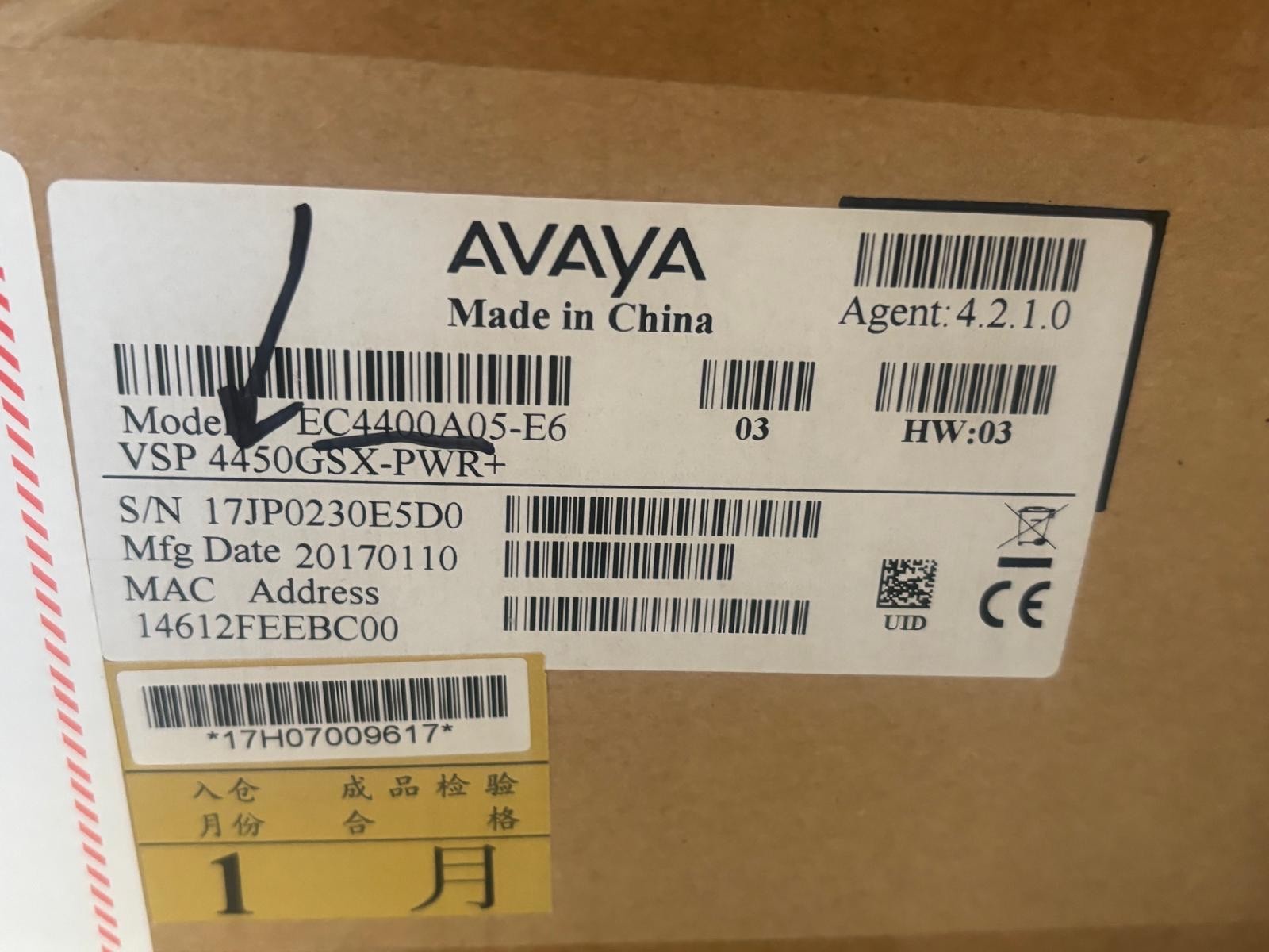Avaya EC4400A05-E6  VSP4450GSX-PWR+ | New Open Box