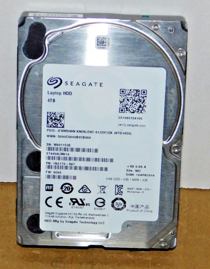 Seagate 4TB ST4000LM016 128MB SATA 2.5" Laptop Hard Disk Drive -15mm