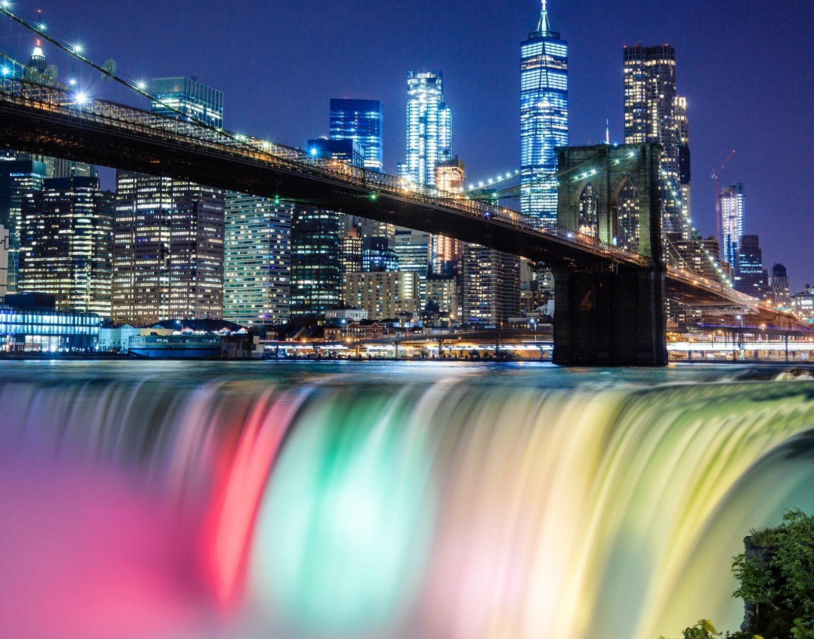 Brooklyn Bridge Fantasy Waterfall Mousepad Computer Mouse Pad  7 x 9