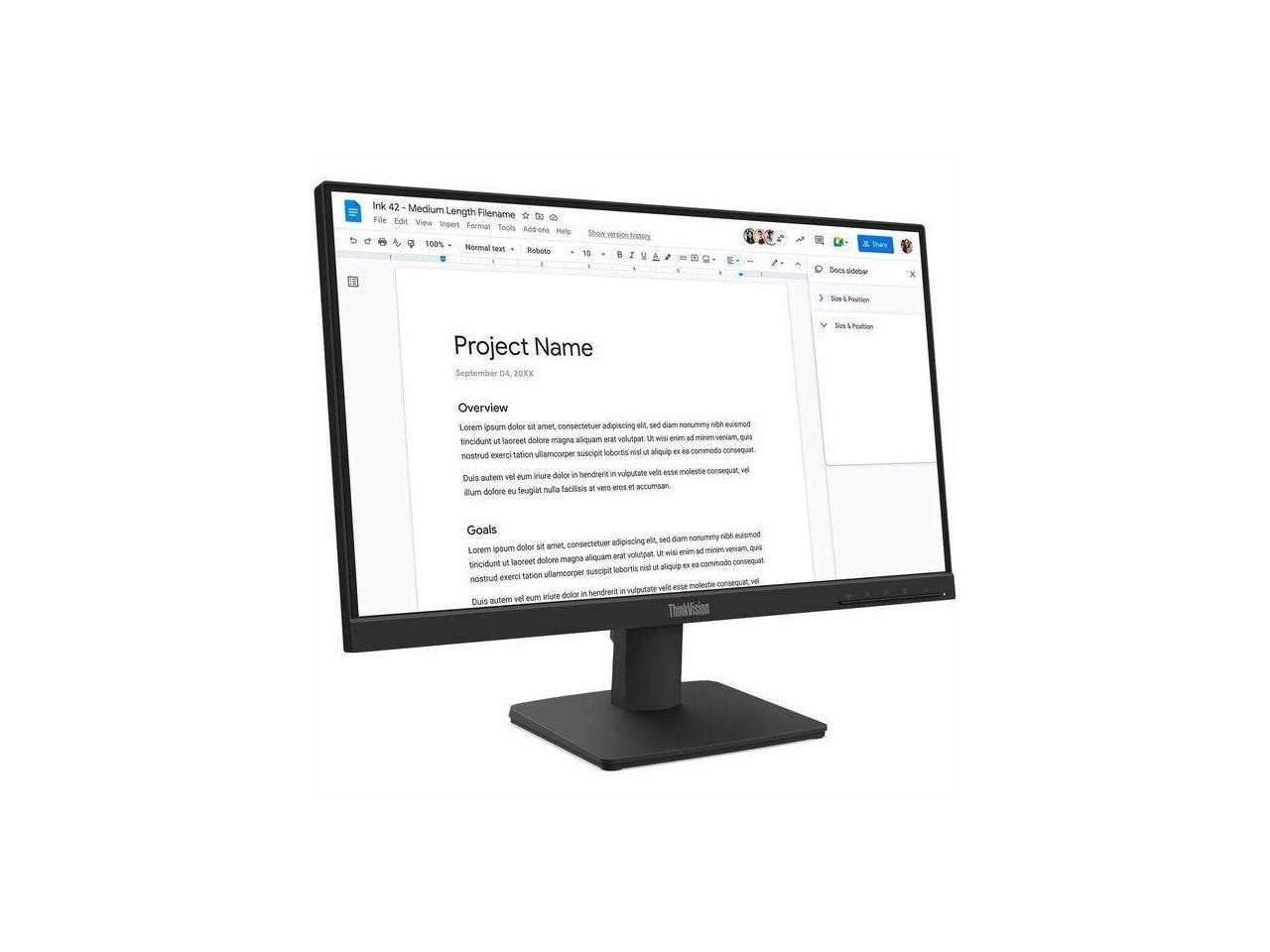 Lenovo ThinkVision S22-4e 22" Class Full HD LED Monitor - 16:9 - Raven Black - 2
