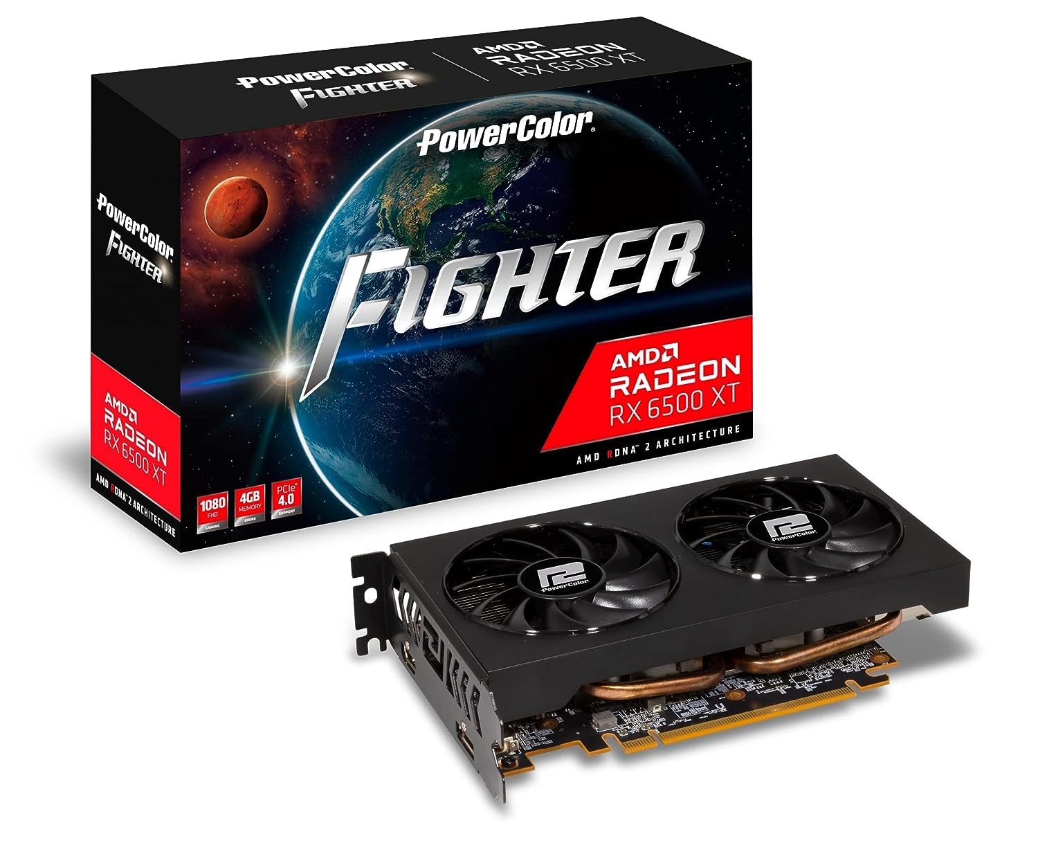 PowerColor Fighter AMD Radeon RX 6500 XT Gaming GDDR6 Memory