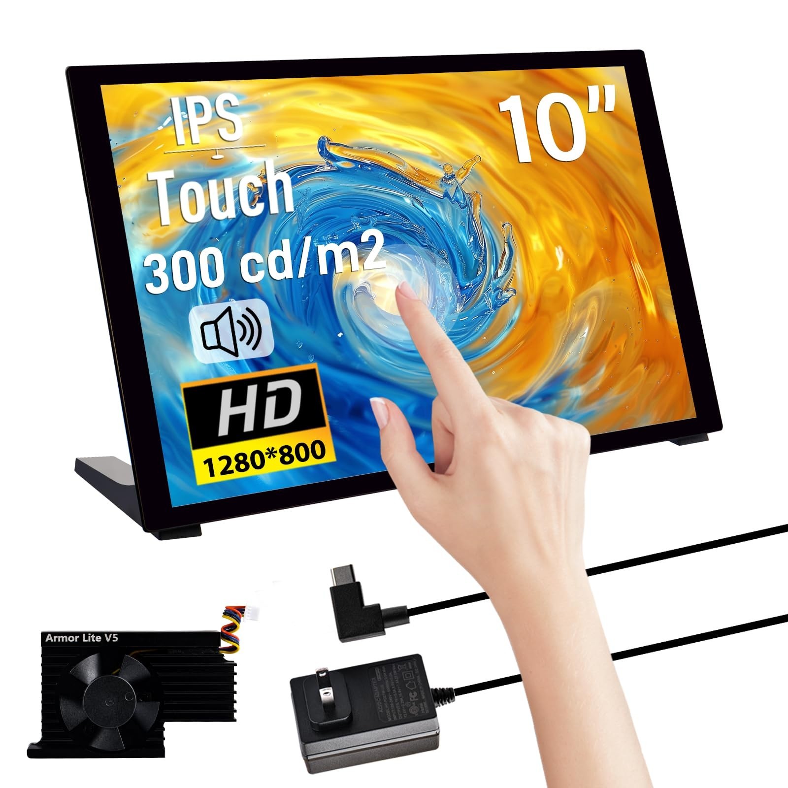 GeeekPi 10.1 Inch Capacitive Touchscreen Raspberry Pi, HDMI Monitor IPS