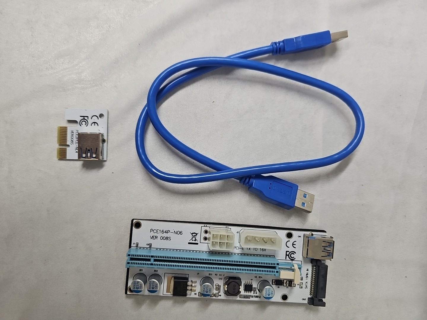 6x NEW PCIe 1x to 16x USB 3.0 GPU Risers VER008S for Crypto Mining