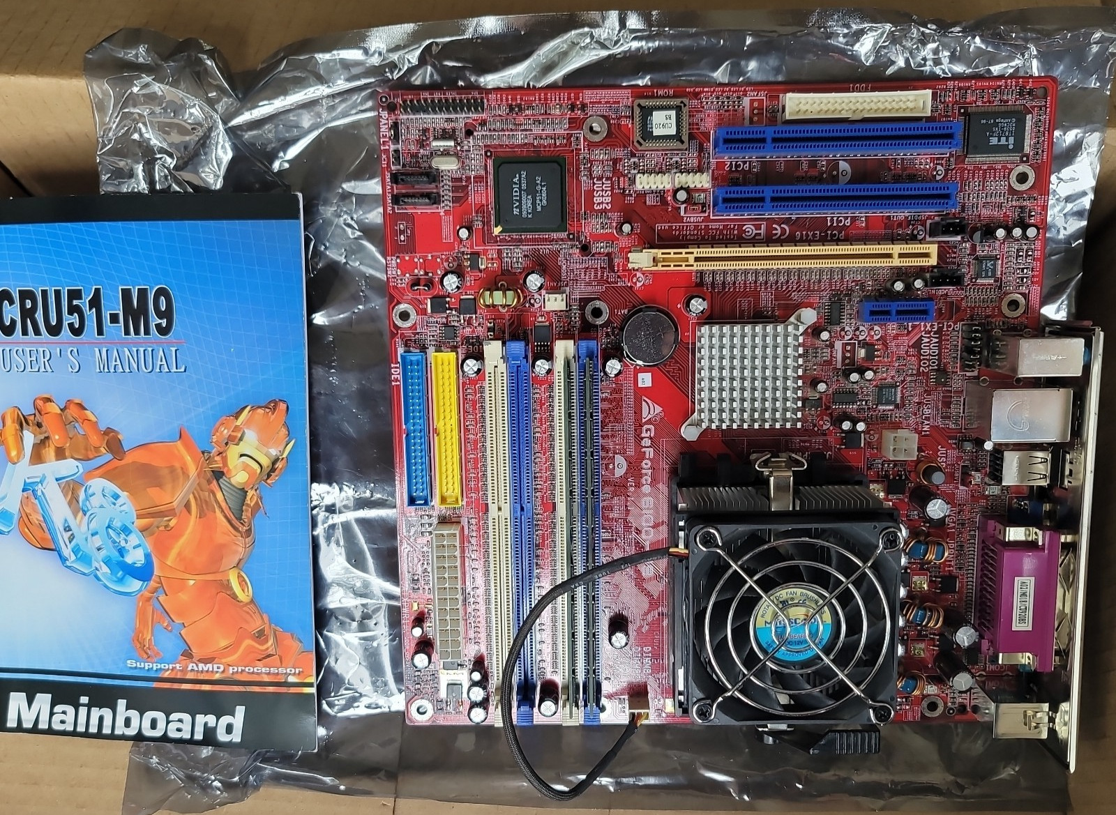 CRU51-M9 MOTHERBOARD BIOSTAR with RAM For Parts, Untested, Socket 939