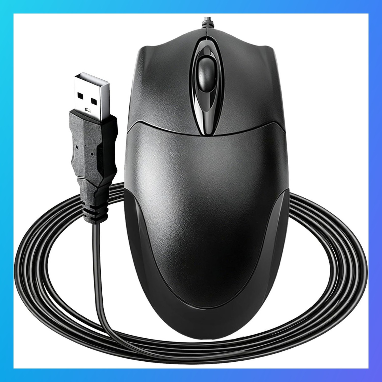 Wired USB Mouse 1200 DPI Ergonomic 3-Button 5 FT Cable Computer Accessory