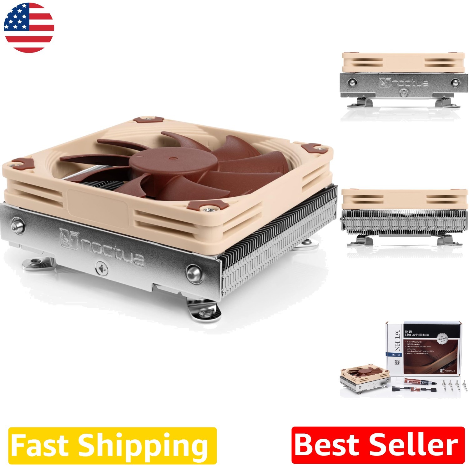 Intel CPU Cooler, Ultra-Slim Design, Copper Heat-pipes, Aluminum Fins, 4-Pin PWM