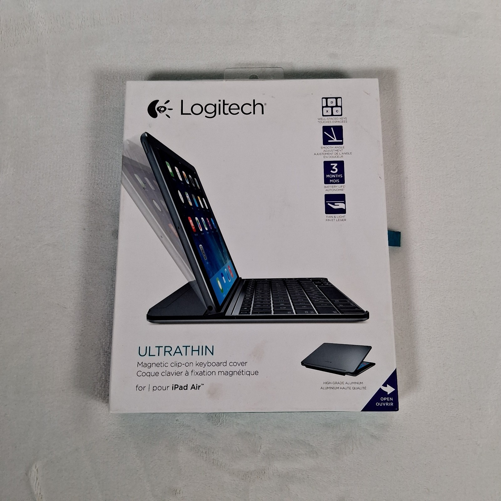 Logitech Ultrathin Magnetic Clip On Keyboard Cover For Ipad Air