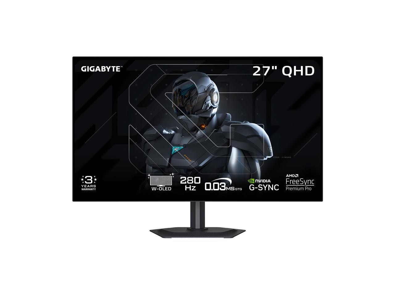 GIGABYTE 27" QHD 2K 1440P 280Hz with AMD FreeSync Premium Pro & G-SYNC Compatibl