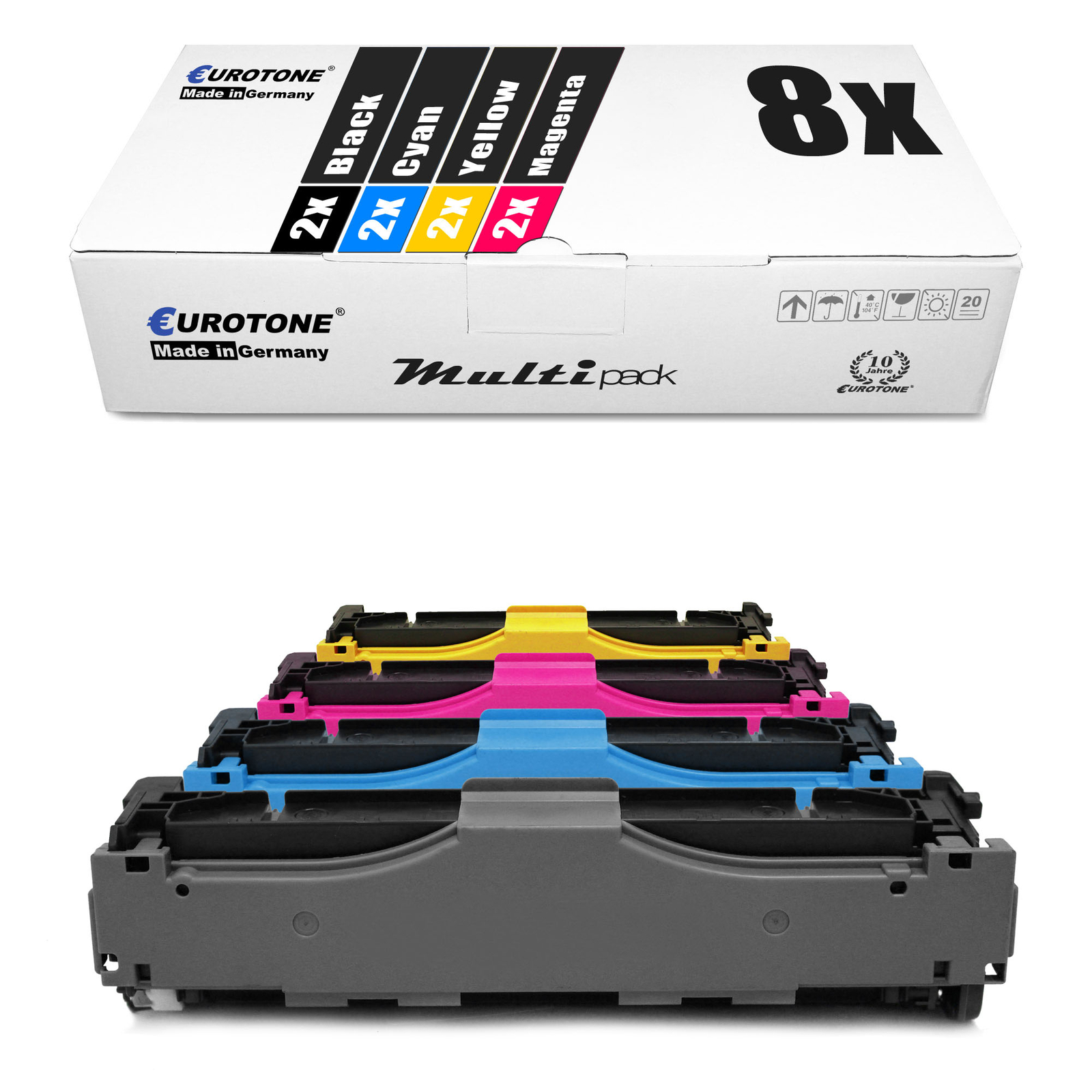 8X Eurotone ECO Cartridge XXL For HP Color LaserJet Pro MFP M-476-NW
