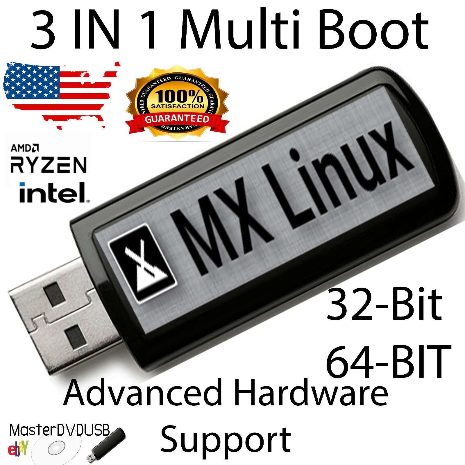 LINUX MX 21.3 - 32 bit - 64 bit - Advanced Hardware Support - Multi-Boot 3 in 1