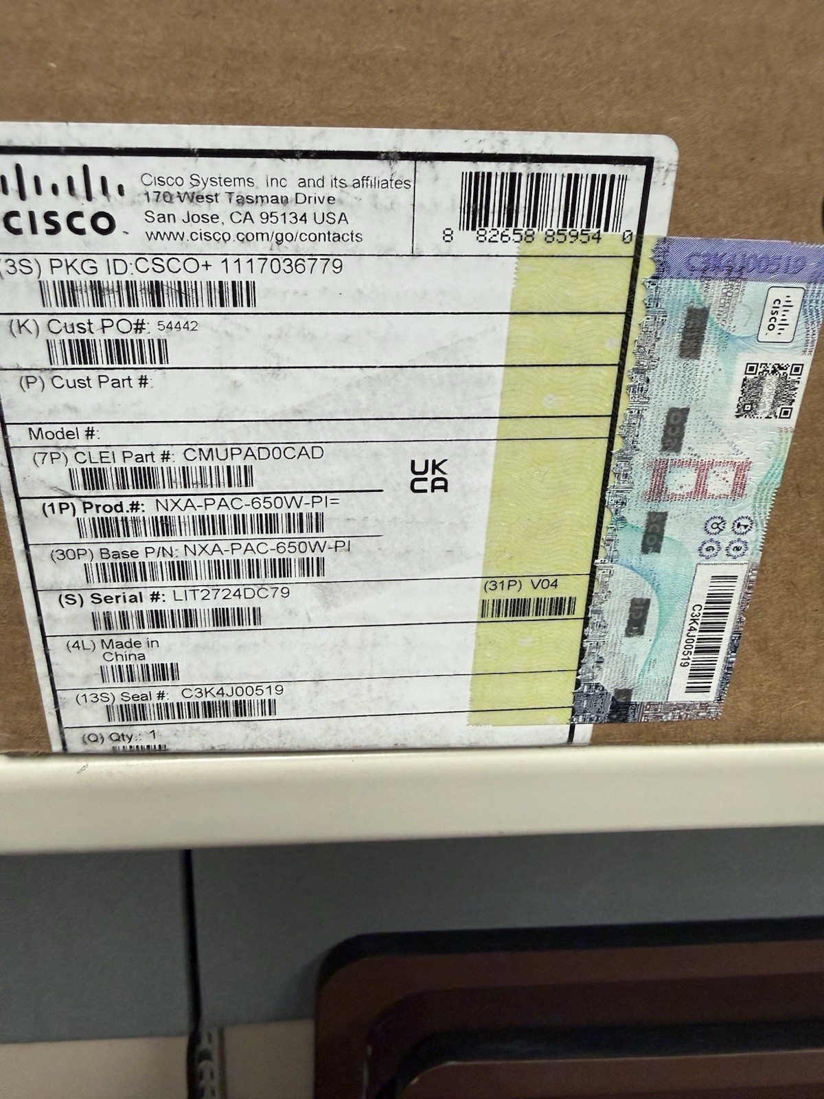 New Cisco NXA-PAC-650W-PI