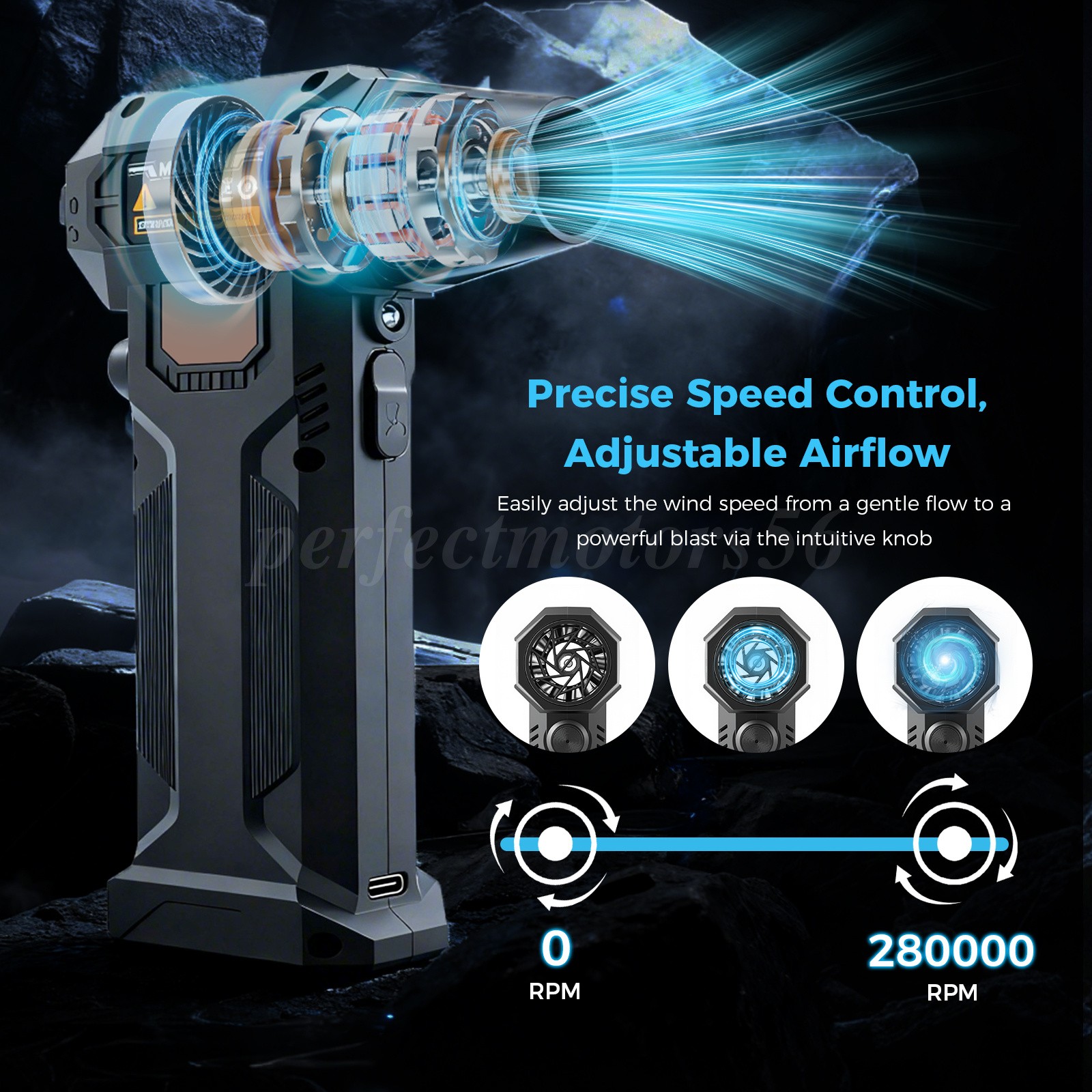 Electric Compressed Air Duster 280000RPM Super Power Cordless Dust Air Blower US