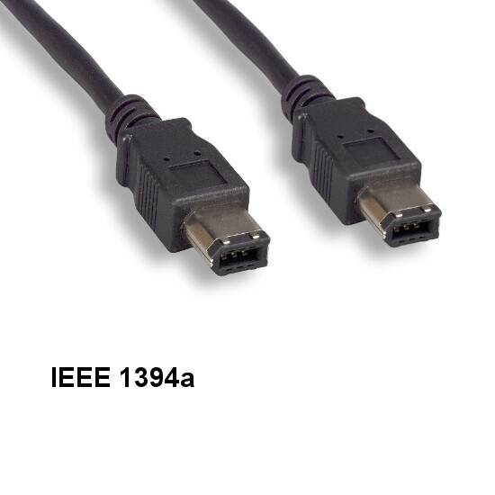 10 Feet IEEE-1394A 6 Pin Cable Black Male Firewire 22 AWG 400 Mbps iLINK DV PC