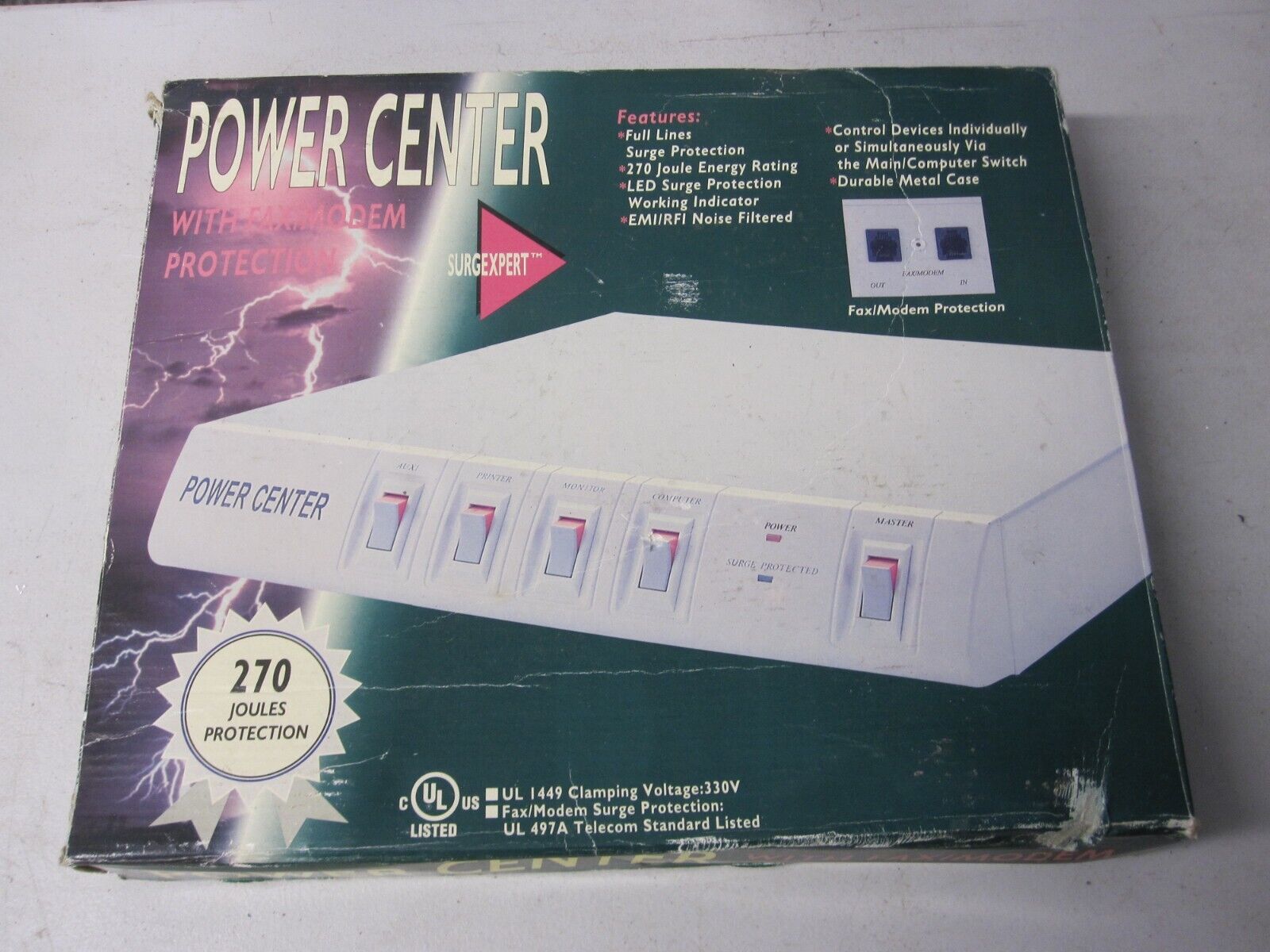 Power Center Desktop Surge Protector Power Supply - 5 Outlet (PC-0061N) E115193