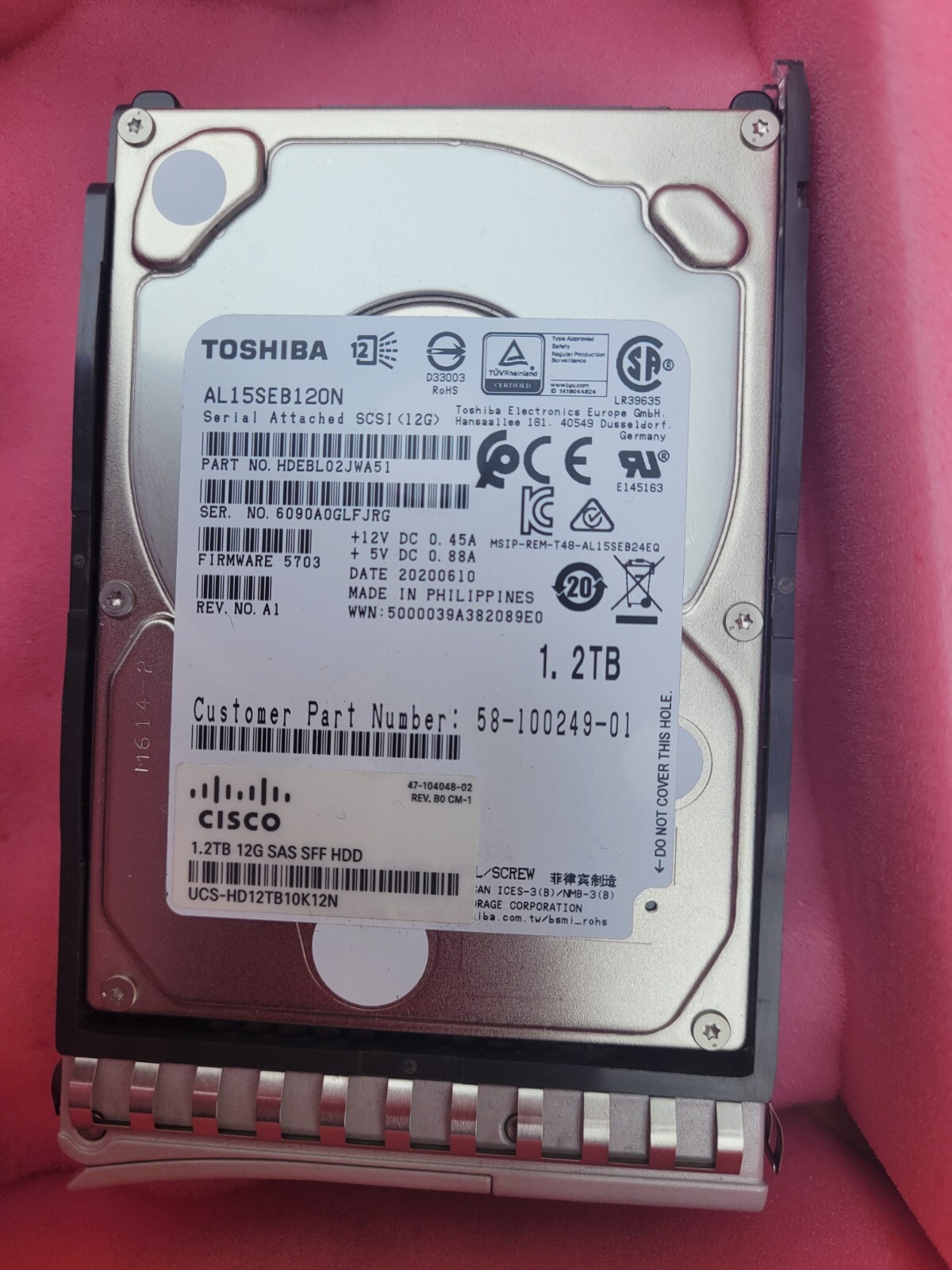 CISCO Toshiba 1.2 TB, 10,500 Rpm SAS 2.5 inch HDD