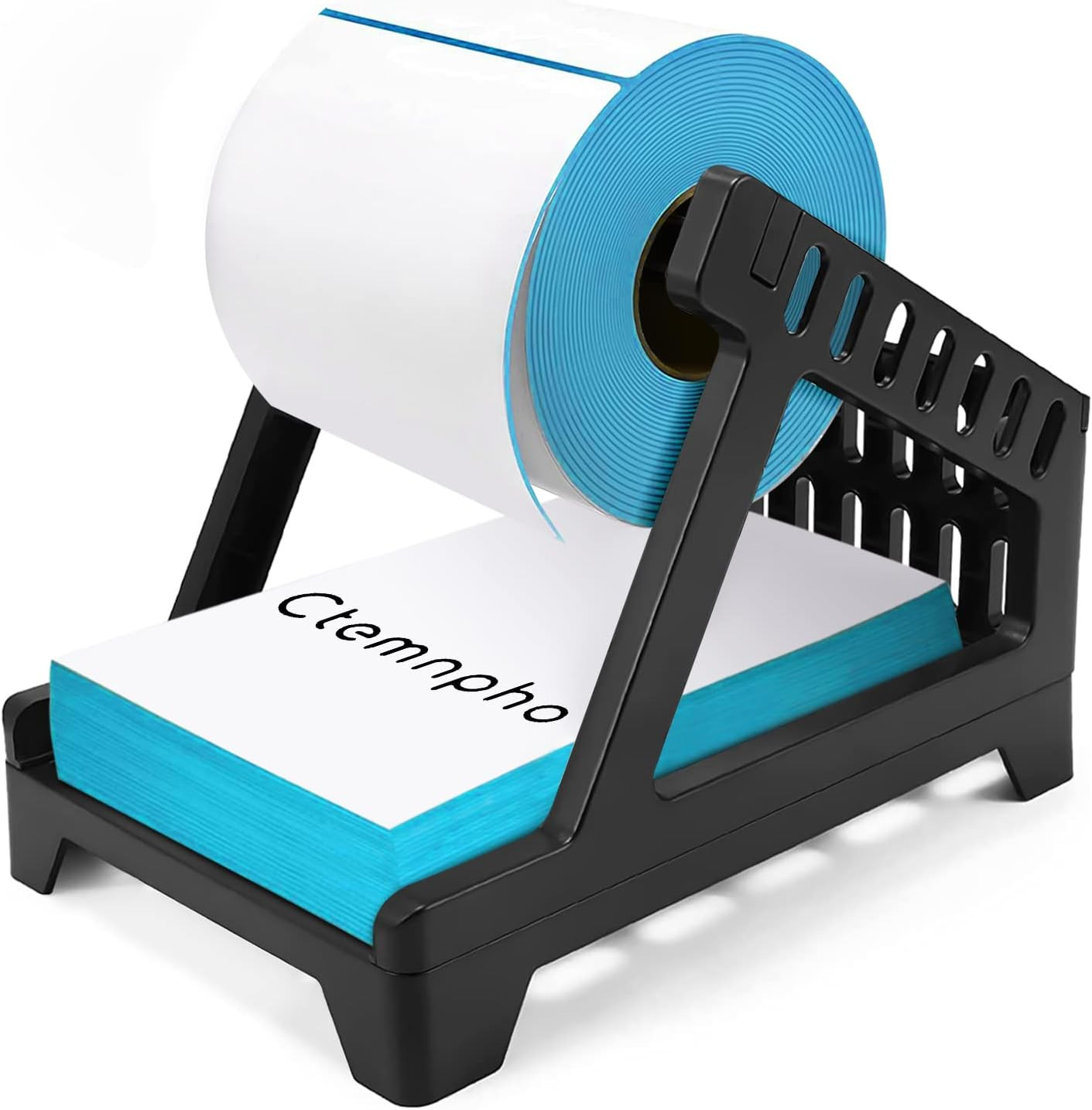 Ctemnpho Large Label Holder for Rolls and Fan-Fold Labels, Basket, Stand Desktop