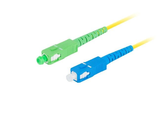 Patchcord światłowodowy Lanberg SM SC/APC-SC/UPC SIMPLEX 3.0mm LSZH G657A1 2m żó