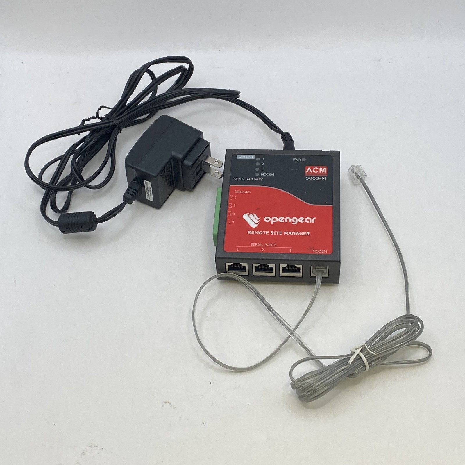 Opengear ACM5003-M-F-E Advanced Console Manager w/ Power Supply & Modem Cable