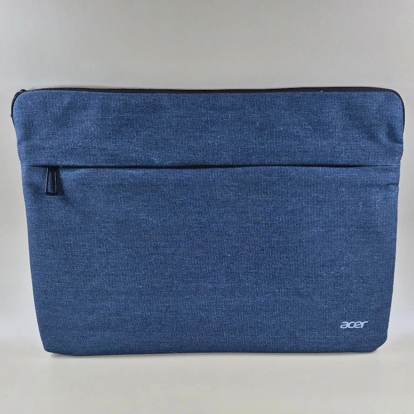 New ACER Padded PROTECTIVE LAPTOP SLEEVE FOR 15.6" COMPUTER Front Zip Denim Blue