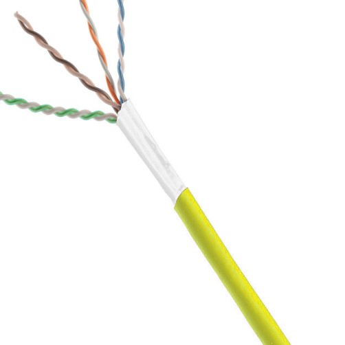 Cat 6A 4pr Riser UTP Yellow Cable-Panduit 23AWG Solid Cu 1000 ft reel