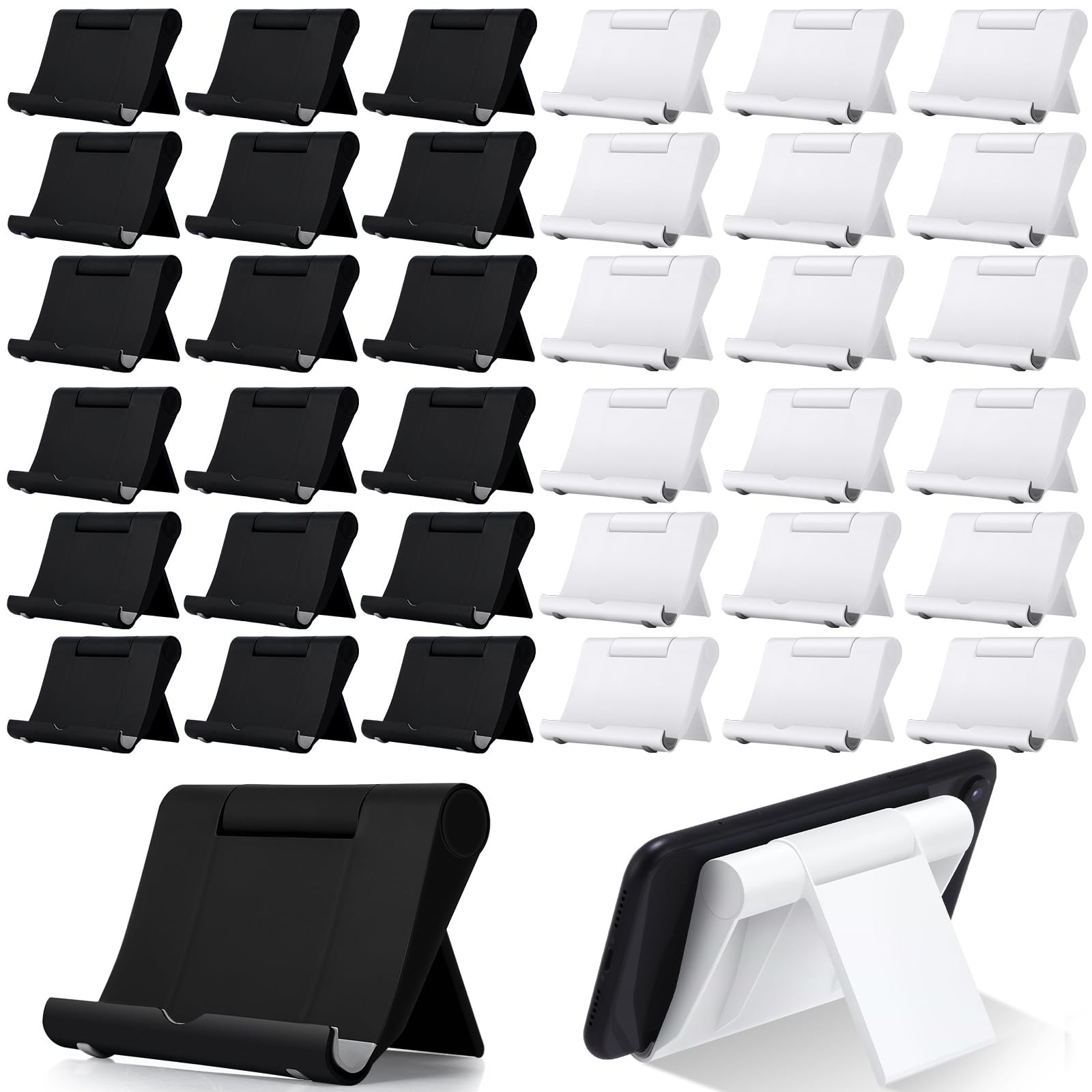Wenqik 36 Pcs Cell Phone Stands Foldable Tablet, Black and White