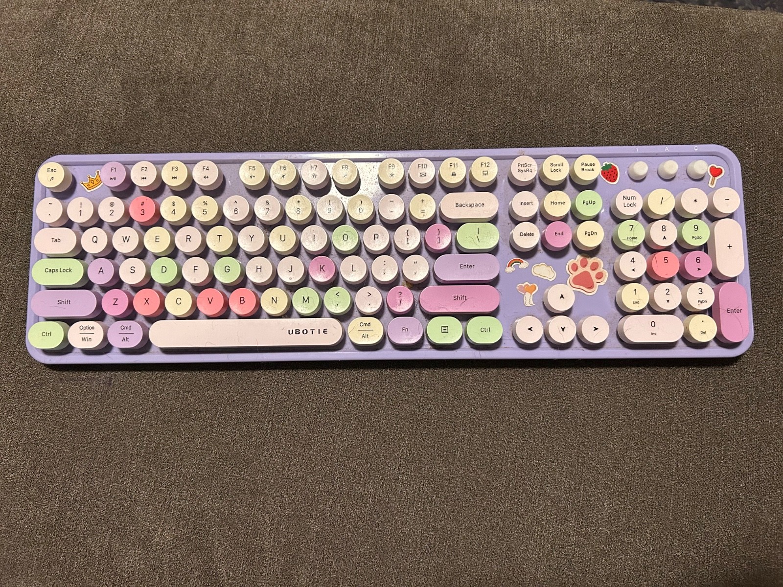 UBOTIE Retro Typewriter Wireless Keyboard - Pastel Purple (Keyboard Only)