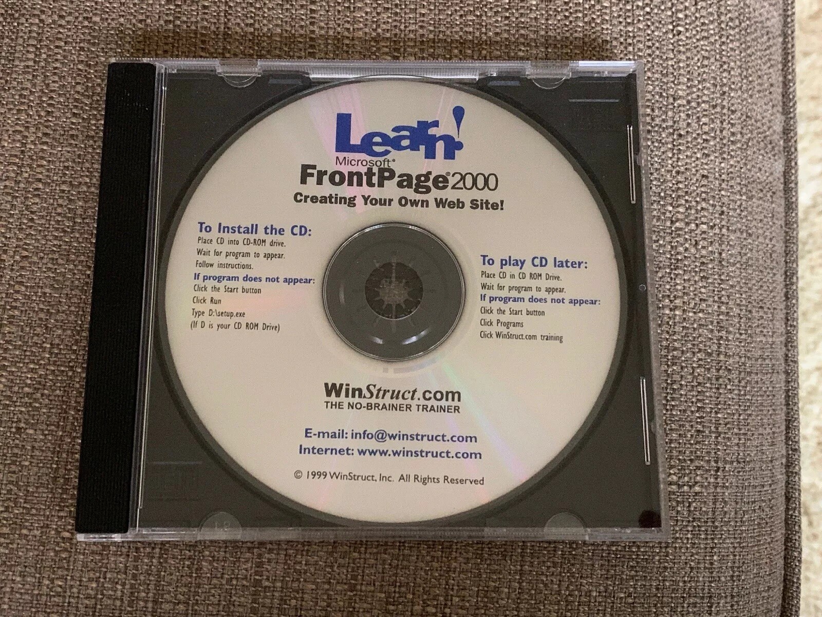 Microsoft WebPublishing Learning Kit CD ROM Book FrontPage Office 2000 Premium