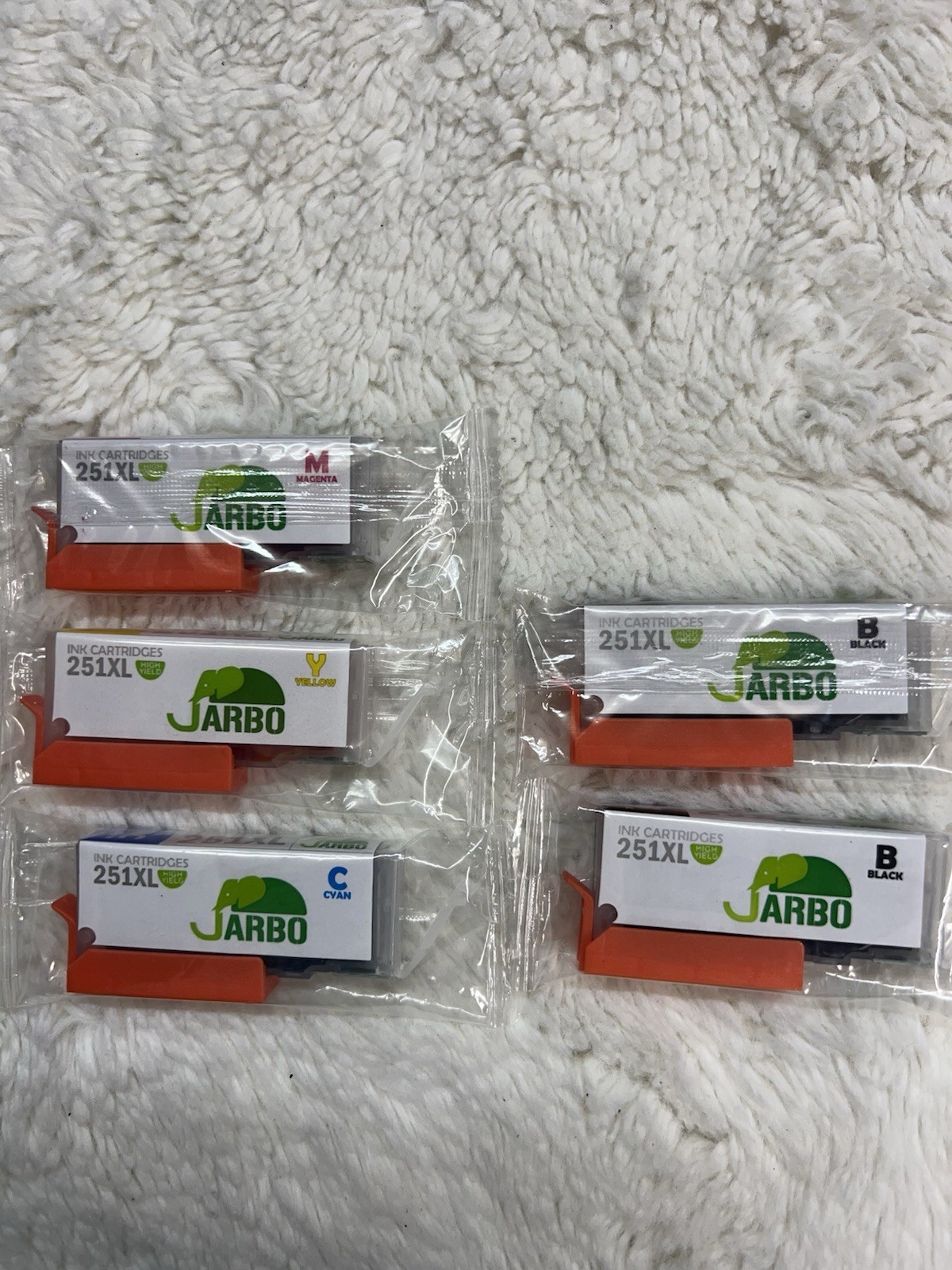 Jarbo Ink 251XL Printer  Ink Cartrige 2 Black & 3 Color NEW