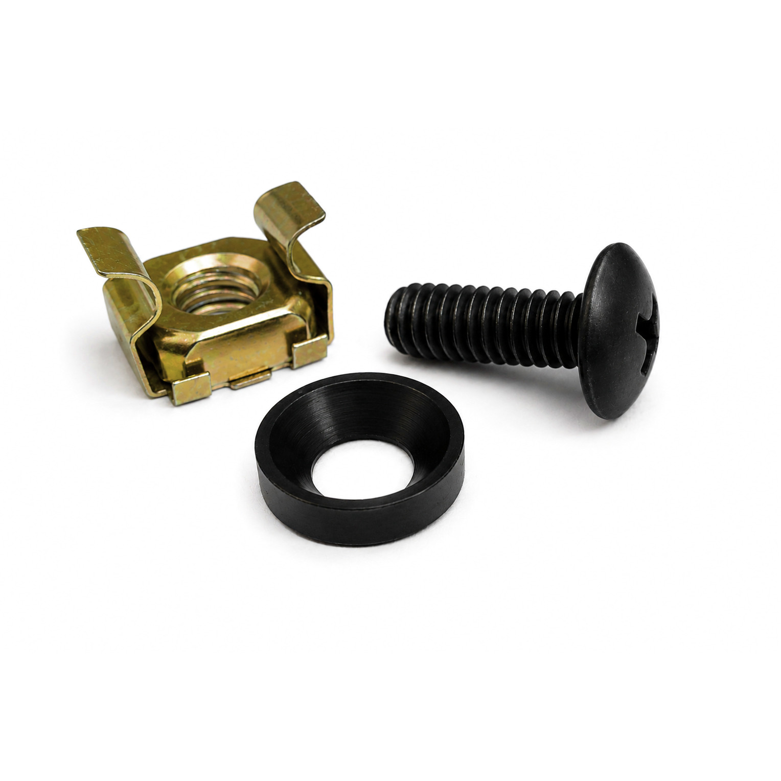50 Pack Lot - M6 Cage Nuts with 12-24 Rack Screws & Washers Square Clips Server
