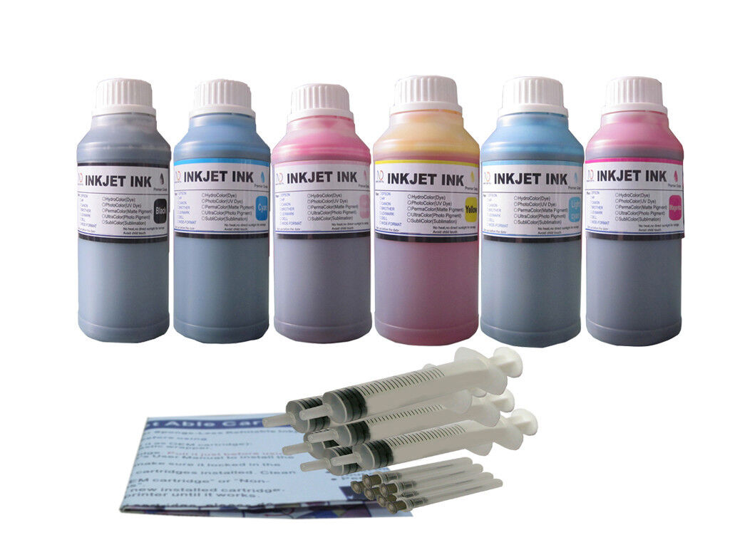 6X250ml ND® Refill ink kit for HP 84 85 cartridge Designjet 130 Printer syringe