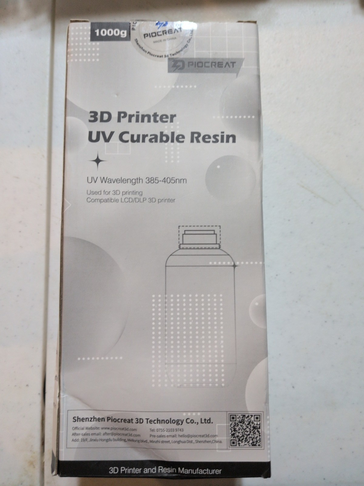 PIOCREAT UV Curable 3D Printer Resin ABS-Like 2.0 Transparent 1000g