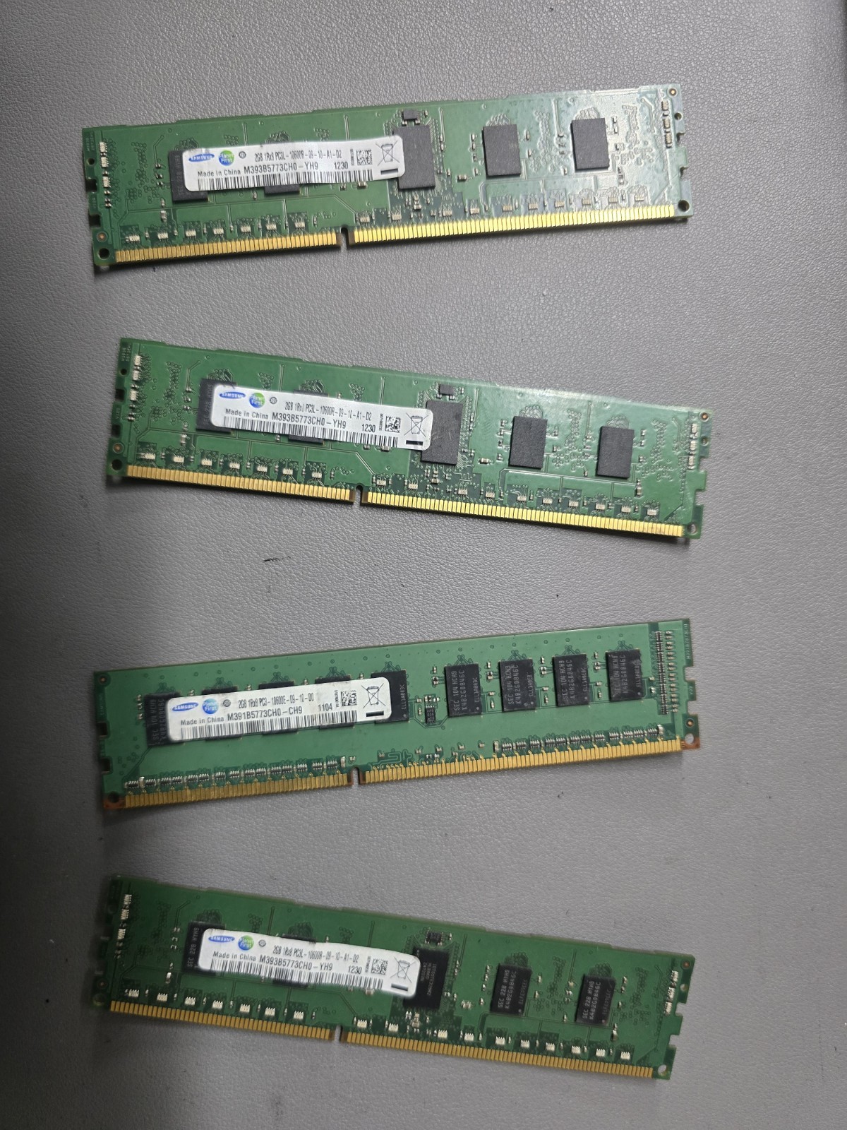 Lot of 4 Samsung 2GB DDR3 ECC UDIMM Server RAM PC3-10600E 1333MHz M391B5773CH0