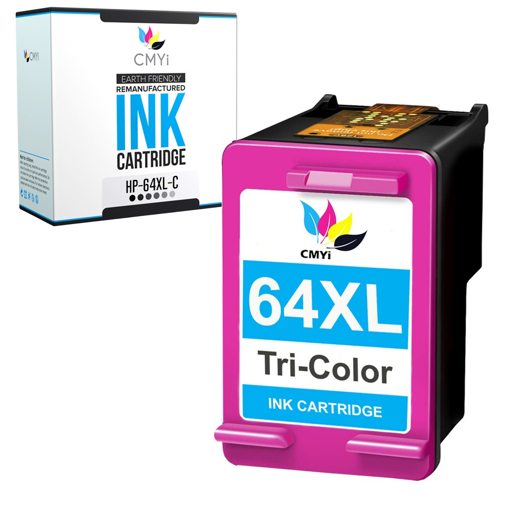 CMYi 1PK Replacement 64XL Color Ink Cartridge for HP ENVY Photo 6234 6252 6255