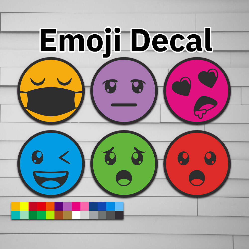 Emoji Decal (vinyl Sticker, Car laptop window tumbler water bottle) smiley face