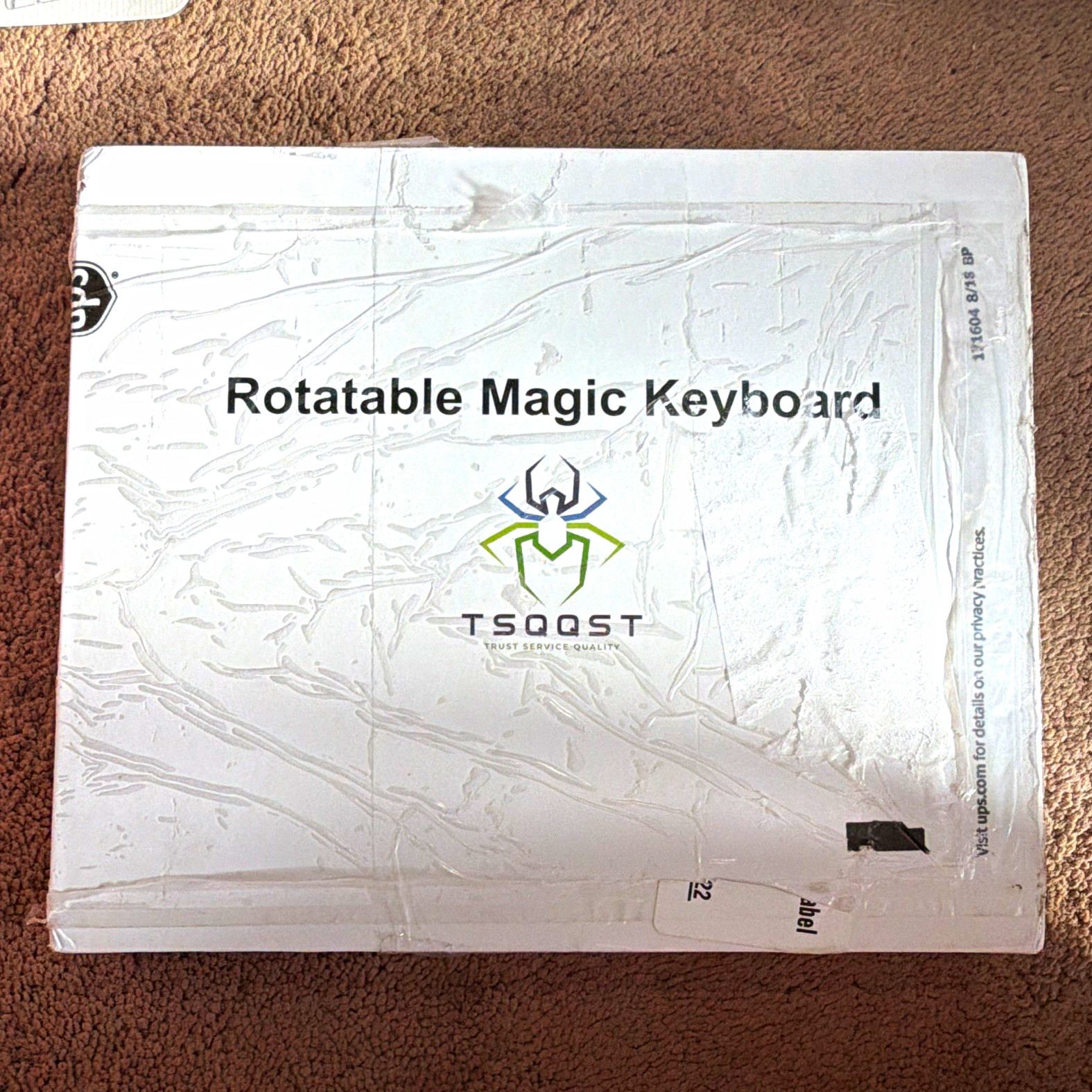 TSQQST Rotatable Magic Keyboard Dock w/ Touchpad, White QWERTY English