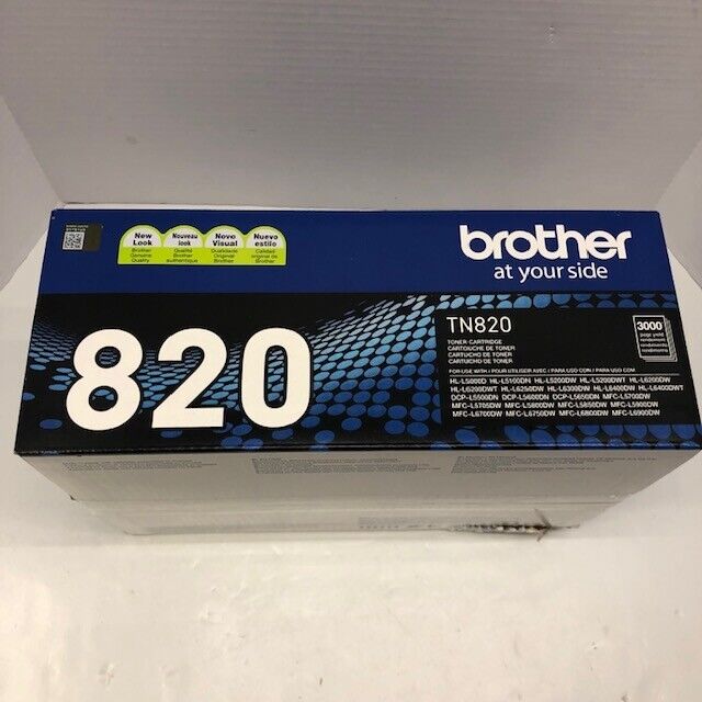 Brother TN820 Black Toner Cartridge TN-820 Standard Yield Genuine OEM - NEW