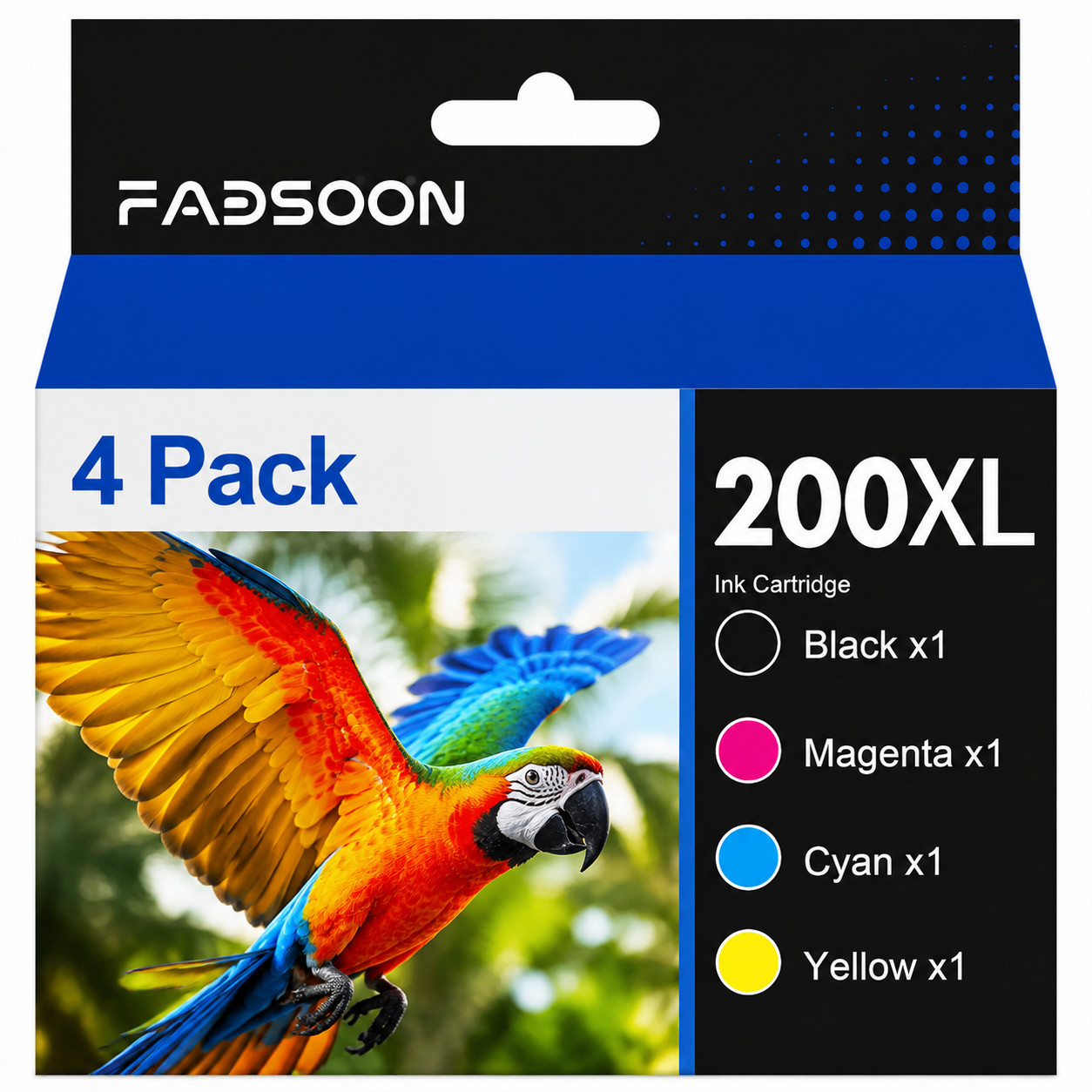 FADSOON® 4PK 200XL Ink Cartridges for Epson XP-200 300 400 410 WF 2520 2530 2540