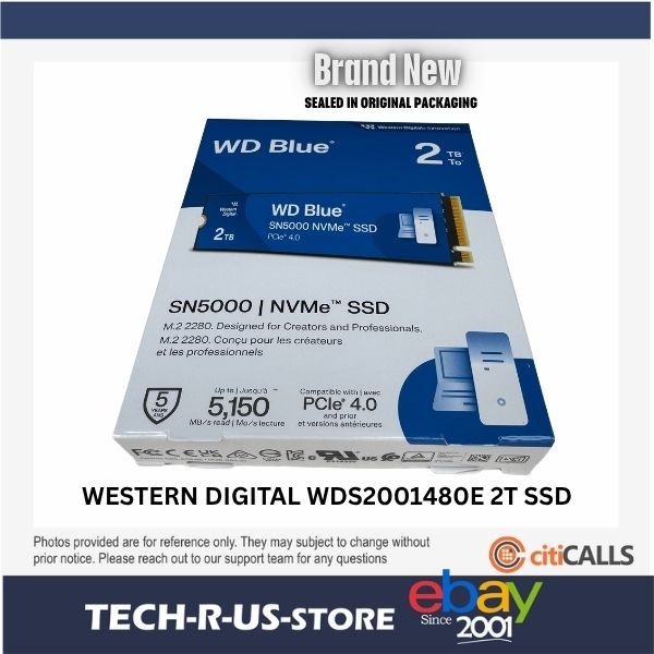 Western Digital WDS200T4B0E SSD - 2TB M.2 NVMe BLUE SN5000 PCIe Retail