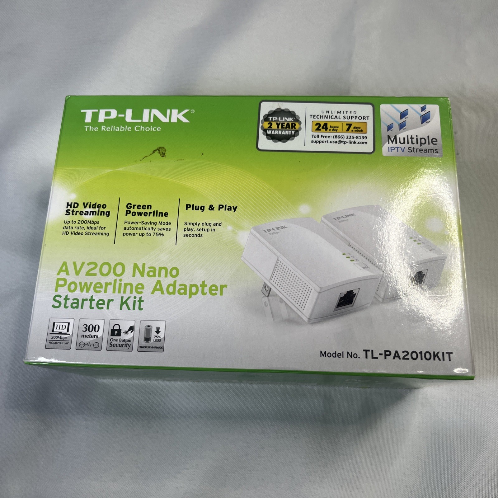 TP-Link AV200 Nano Powerline Adapter Starter Kit TL-PA2010KIT - NEW