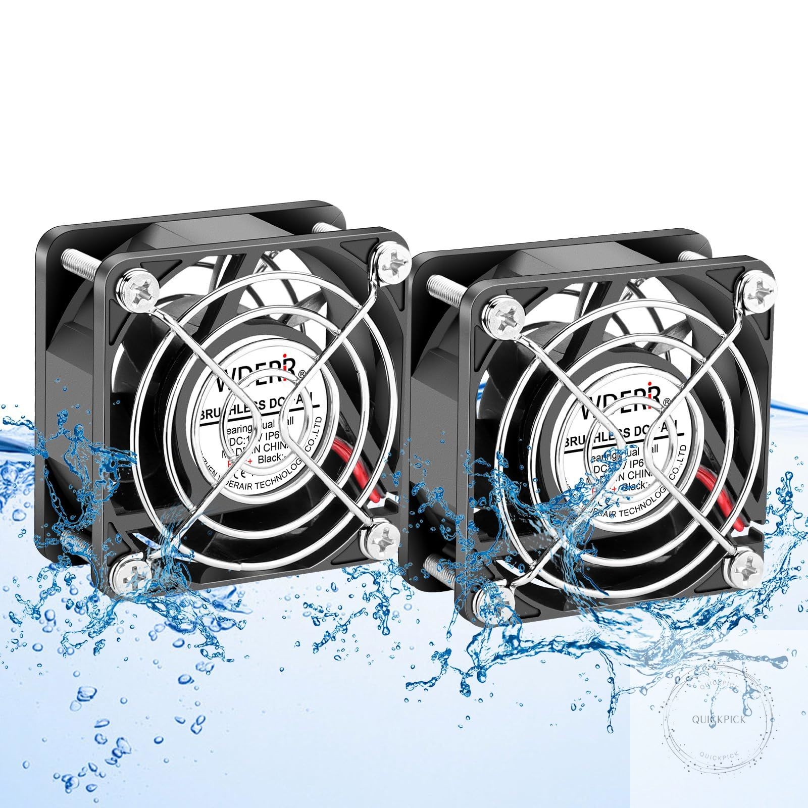Small 60mm x 25mm DC 12V Brushless IP67 Waterproof High Speed Electric Cooling